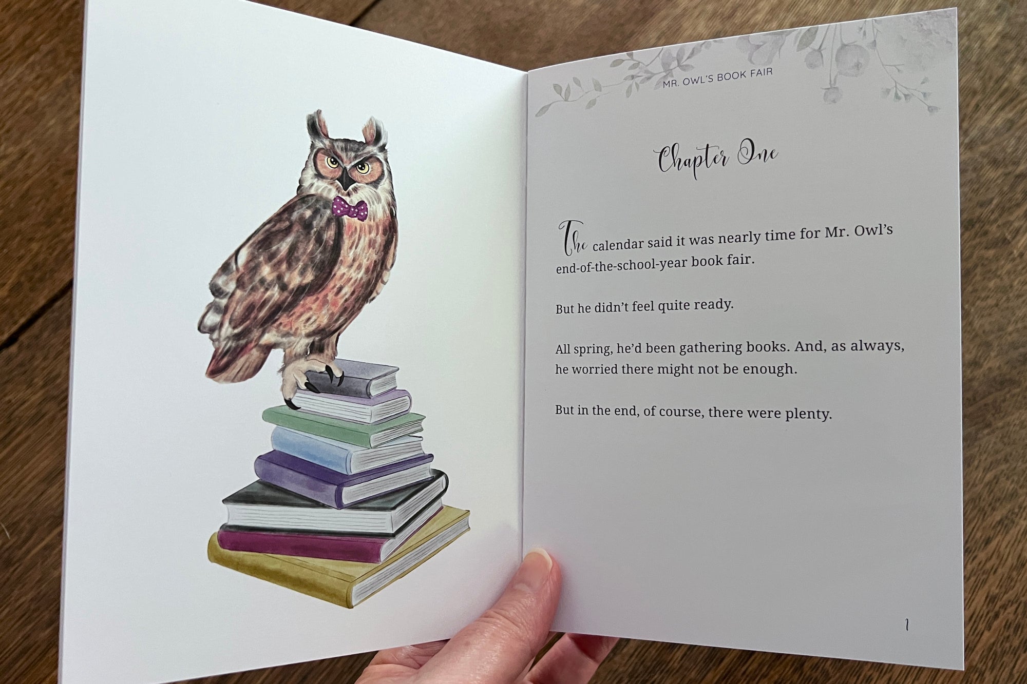 2 interior pages of Mr. Owl's Book Fair book