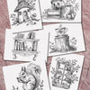 Coloring Cards - set of 3